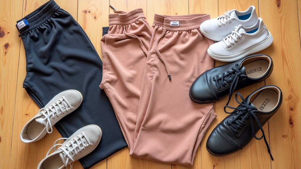 Close-up of proper dance shoes and comfortable clothing worn for Latin dance classes