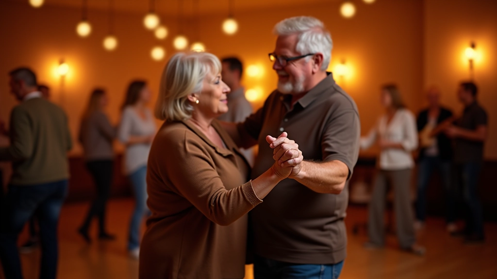 Social dance evening with couples dancing